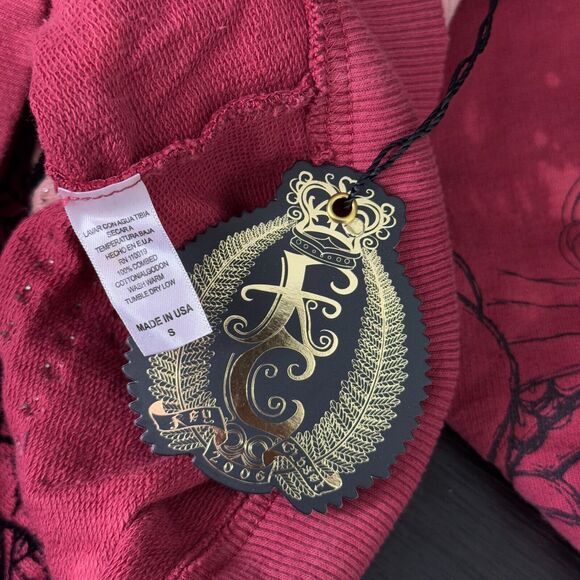 Key Y2K Jacket Womens Small Koi Fish Studded Hoodie Tattoo Art Asian Key Closet - Picture 3 of 12